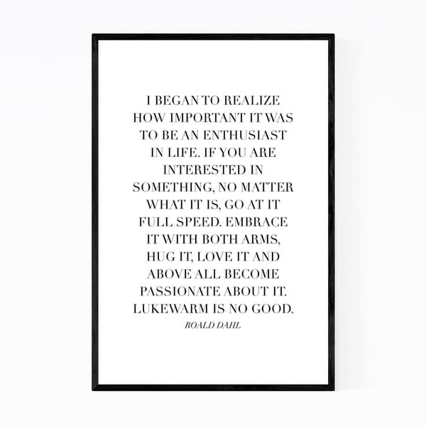 Noir Gallery Roald Dahl Quote Typography Framed Art Print