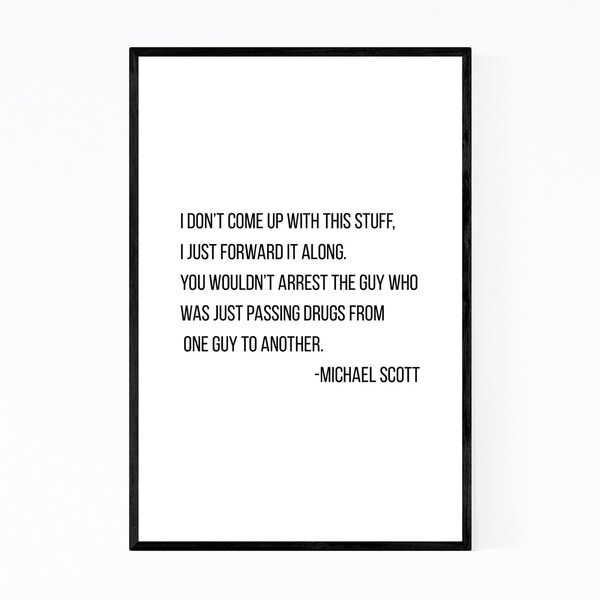 Noir Gallery The Office TV Humor Quote Typography Framed Art Print
