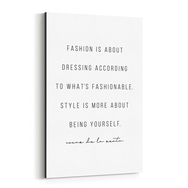 Noir Gallery Oscar de la Renta Quote Typography Canvas Wall Art Print