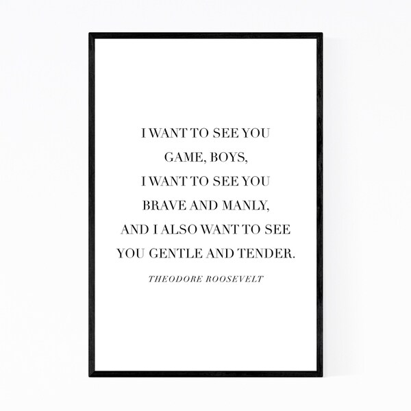Noir Gallery Theodore Roosevelt Quote Typography Framed Art Print