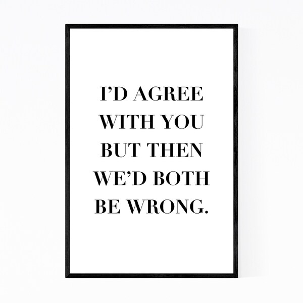 Noir Gallery Humor Minimal Typography Framed Art Print