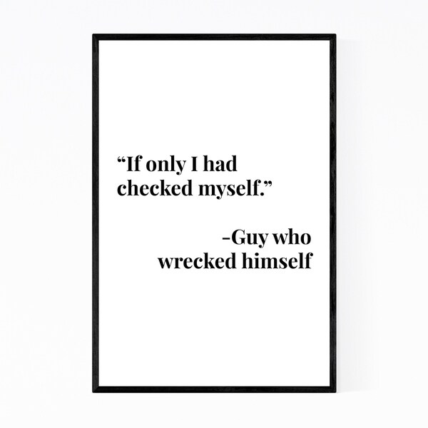 Noir Gallery Humor Minimal Typography Framed Art Print