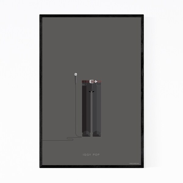 Noir Gallery Iggy Pop Music Illustration Framed Art Print