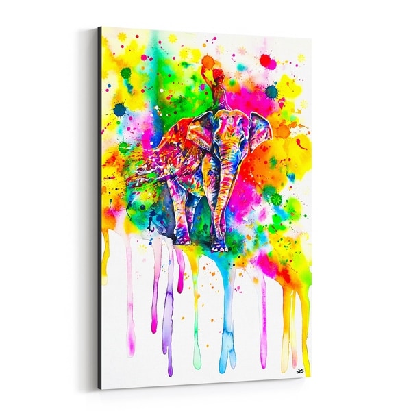 Noir Gallery Animal Elephant Love Painting Canvas Wall Art Print