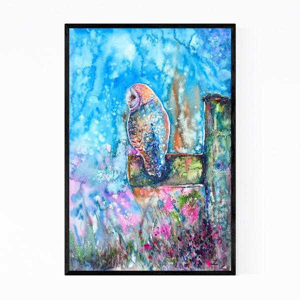 Noir Gallery Owl Animal Rural Painting Framed Art Print