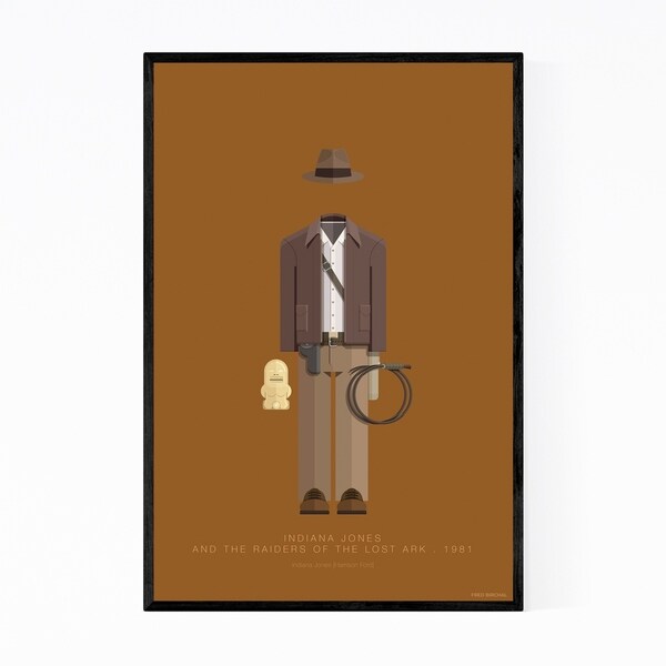 Noir Gallery Indiana Jones Movie TV Illustration Framed Art Print