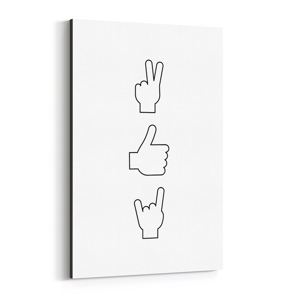 Noir Gallery Symbols Minimal Typography Canvas Wall Art Print