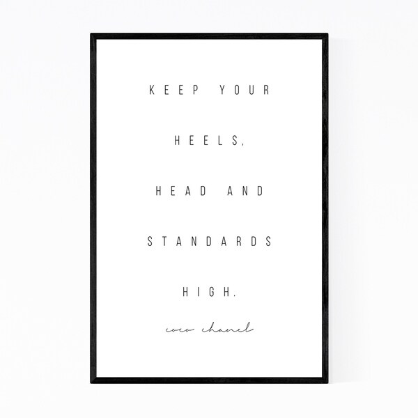 Noir Gallery Coco Chanel Quote Typography Framed Art Print