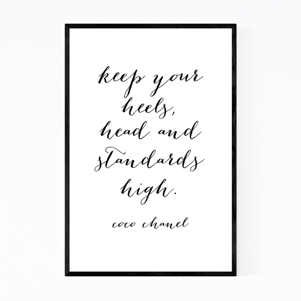 Noir Gallery Coco Chanel Quote Typography Framed Art Print