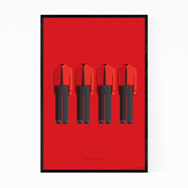 Noir Gallery Kraftwerk Music Illustration Framed Art Print