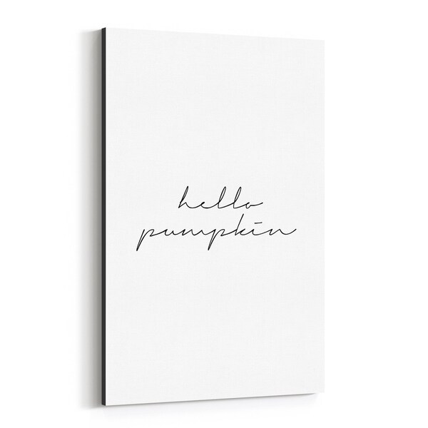 Noir Gallery Love Pumpkin Humor Minimal Typography Canvas Wall Art Print