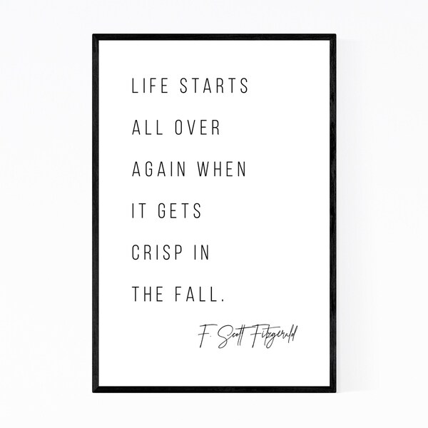 Noir Gallery F. Scott Fitzgerald Quote Typography Framed Art Print
