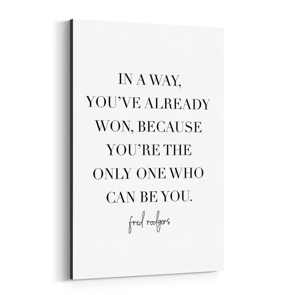 Noir Gallery Fred Rogers Quote Typography Canvas Wall Art Print