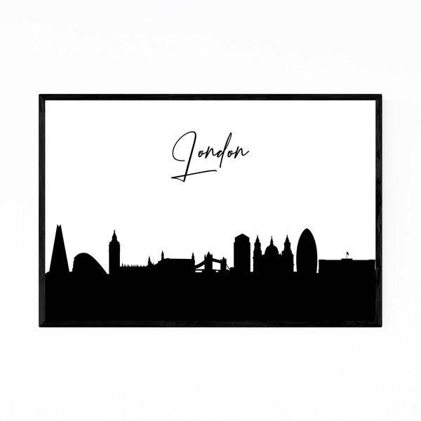 Noir Gallery London England City Typography Framed Art Print
