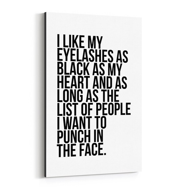 Noir Gallery Humor Minimal Typography Canvas Wall Art Print