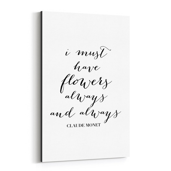 Noir Gallery Claude Monet Quote Typography Canvas Wall Art Print
