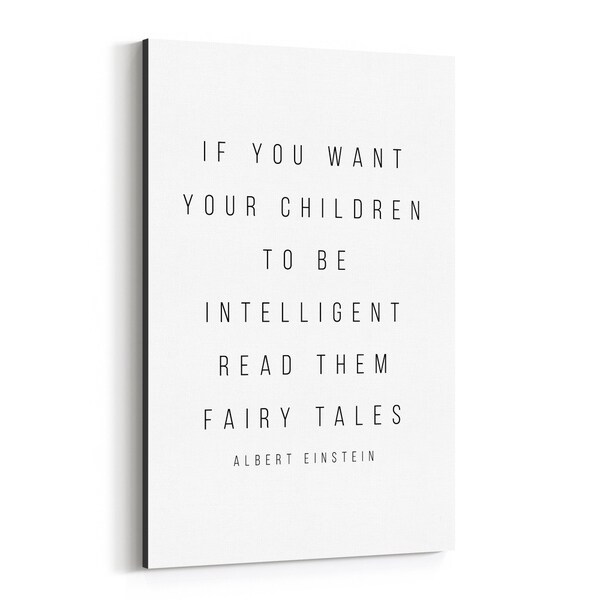 Noir Gallery Albert Einstein Quote Typography Canvas Wall Art Print