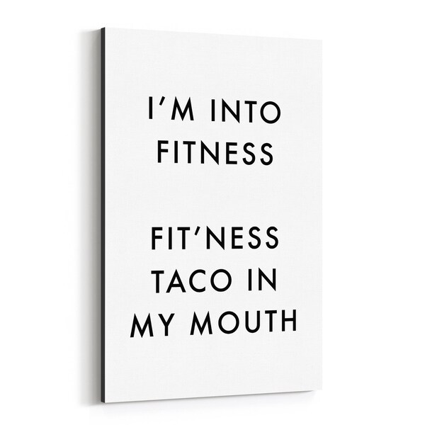 Noir Gallery Tacos Humor Minimal Typography Canvas Wall Art Print