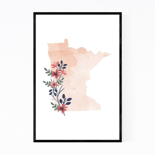 Noir Gallery Minnesota State Map Framed Art Print