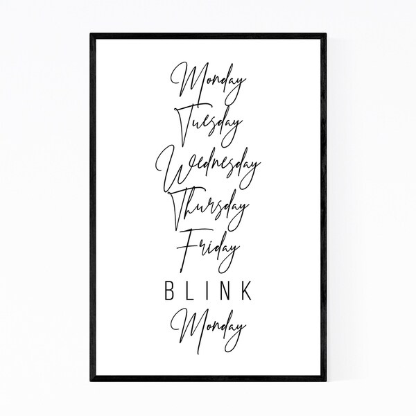 Noir Gallery Humor Minimal Typography Framed Art Print