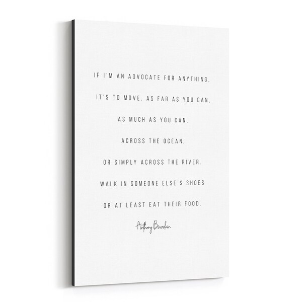 Noir Gallery Anthony Bourdain Quote Typography Canvas Wall Art Print