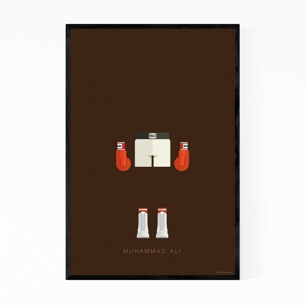 Noir Gallery Muhammad Ali Boxing Illustration Framed Art Print