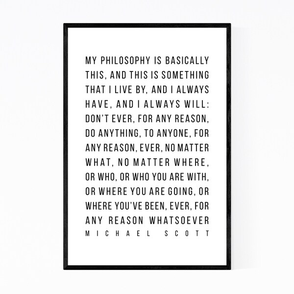 Noir Gallery The Office TV Humor Quote Typography Framed Art Print