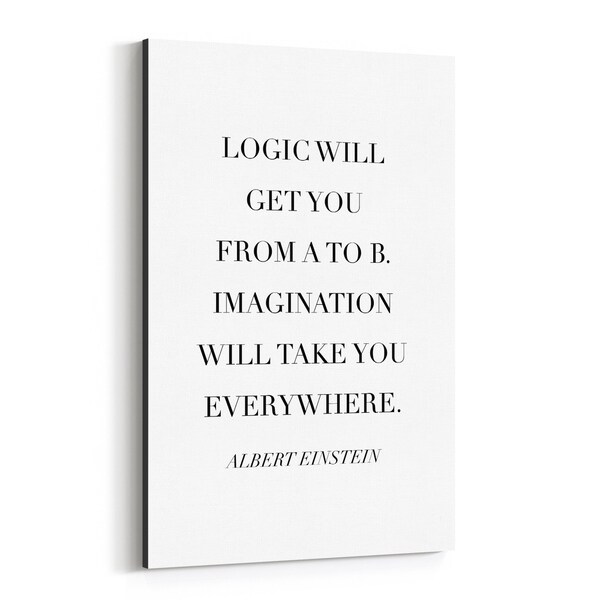 Noir Gallery Albert Einstein Quote Typography Canvas Wall Art Print