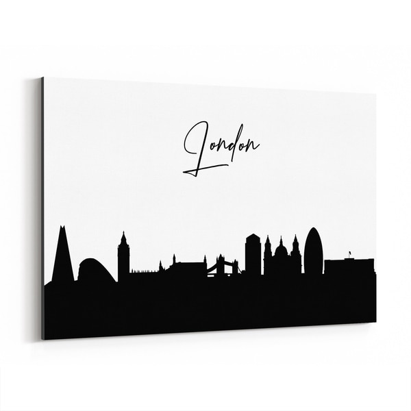 Noir Gallery London England City Typography Canvas Wall Art Print