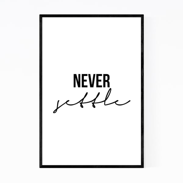 Noir Gallery Motivational Minimal Typography Framed Art Print