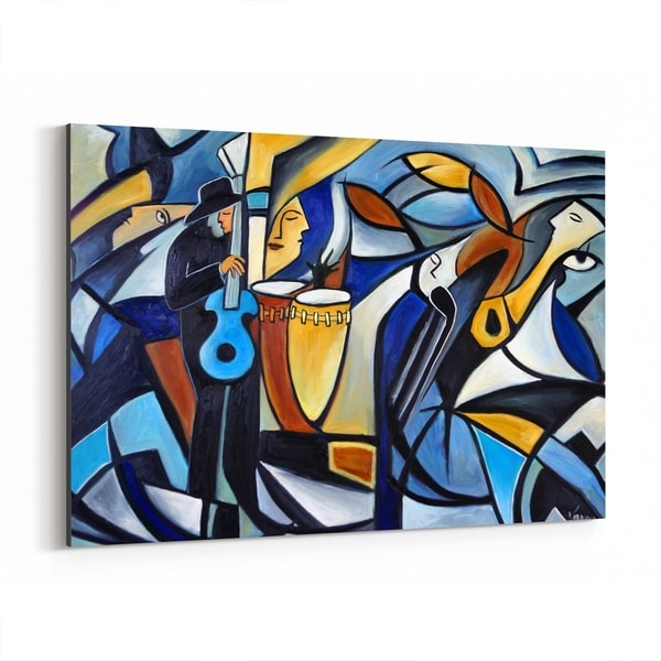 Noir Gallery Music Figurative Jazz Cubism Painting Canvas Wall Art Print
