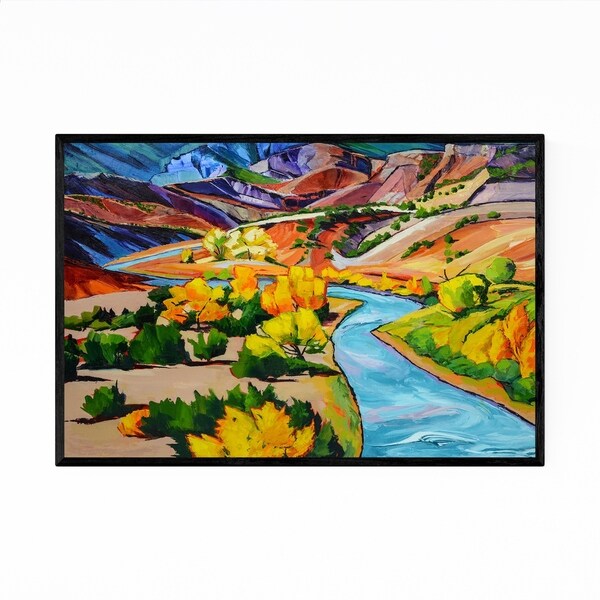 Noir Gallery New Mexico Autumn Desert Painting Framed Art Print