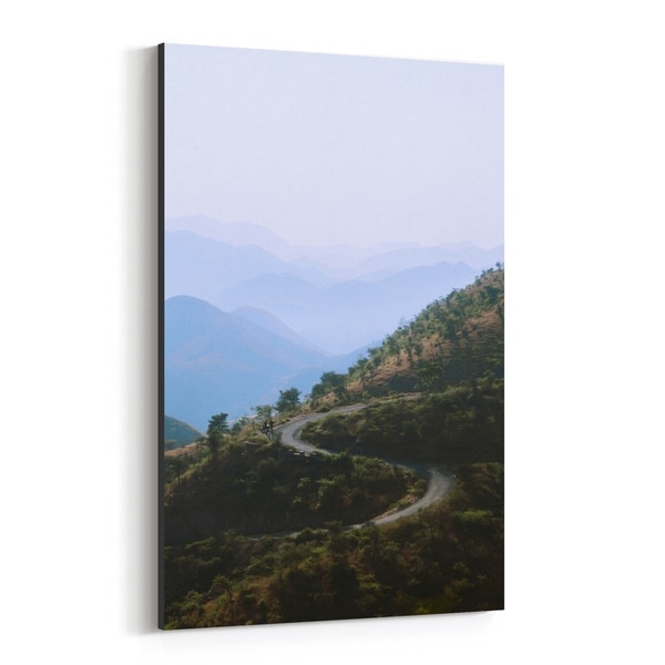 Noir Gallery Udaipur India Mountains Fog Photo Canvas Wall Art Print