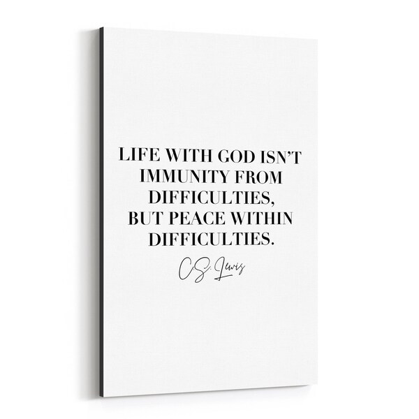 Noir Gallery C.S. Lewis Quote Typography Canvas Wall Art Print