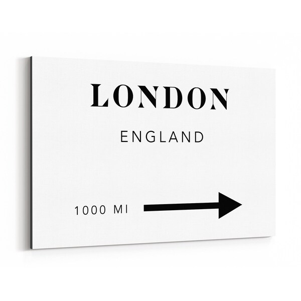 Noir Gallery London England City Typography Canvas Wall Art Print