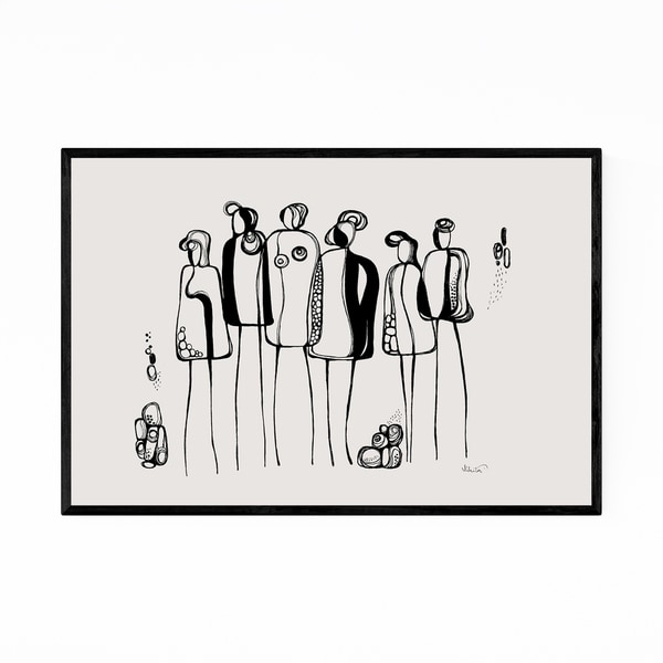 Noir Gallery Abstract Figurative Line Drawing Framed Art Print