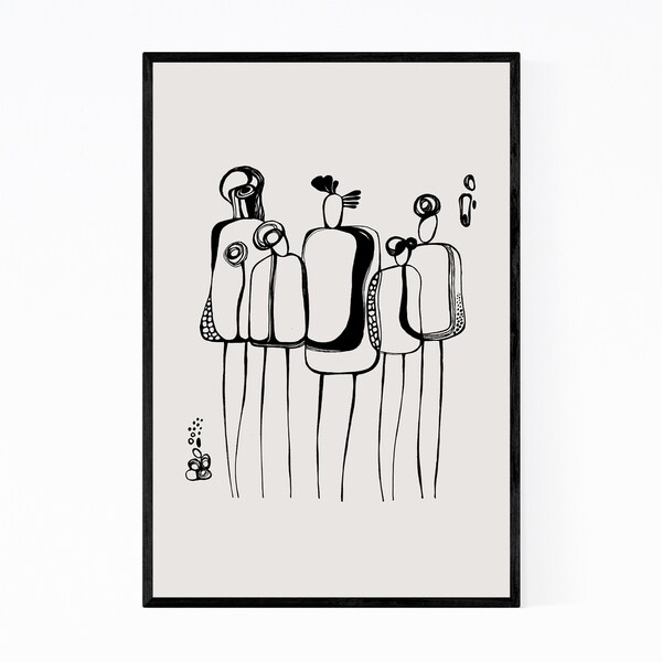 Noir Gallery Abstract Figurative Line Drawing Framed Art Print