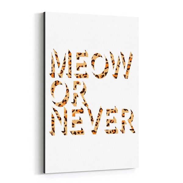 Noir Gallery Cat Minimal Animals Typography Canvas Wall Art Print