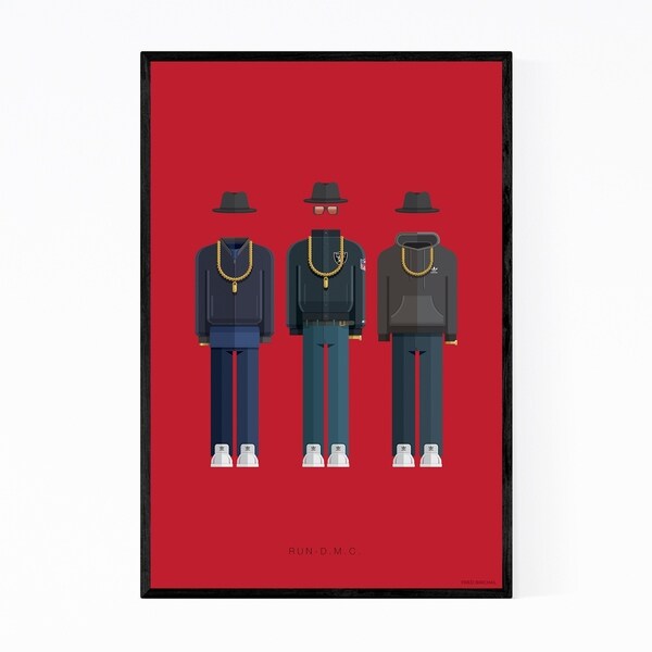 Noir Gallery Run-D.M.C. Music Illustration Framed Art Print