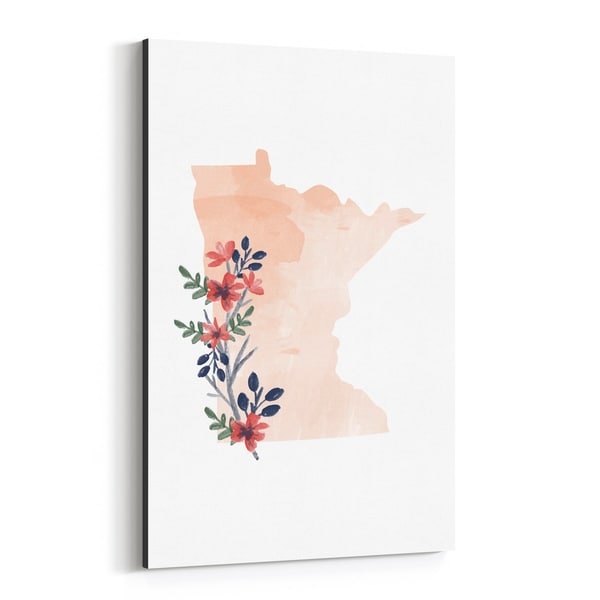 Noir Gallery Minnesota State Map Canvas Wall Art Print