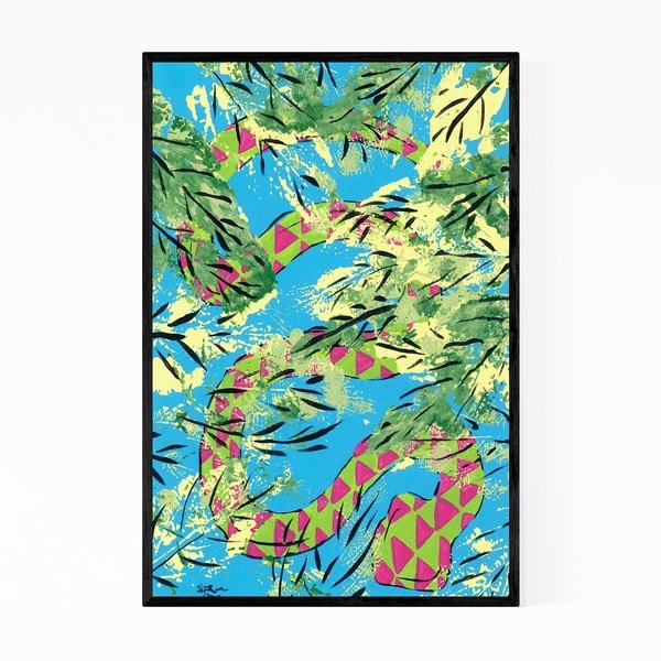 Noir Gallery Floral Snakes Animals Painting Framed Art Print