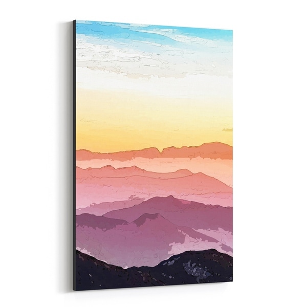 Noir Gallery Watercolor Mountains Illustration Canvas Wall Art Print
