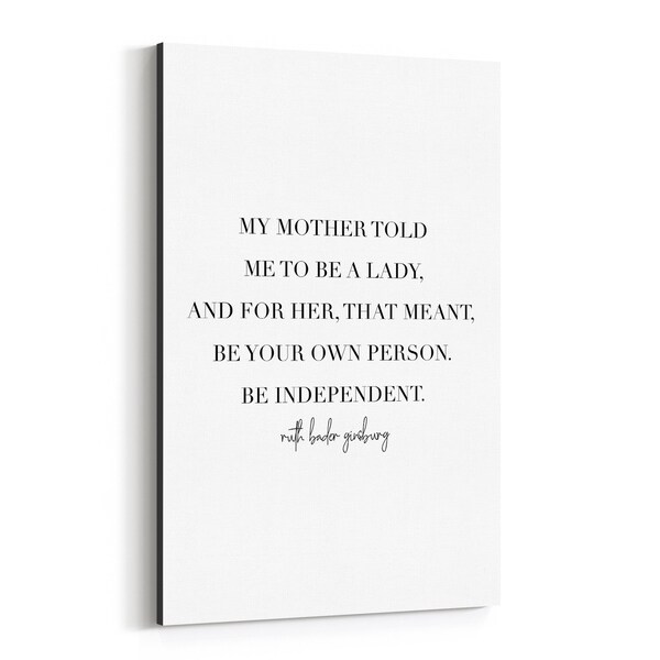 Noir Gallery Ruth Bader Ginsburg Quote Typography Canvas Wall Art Print