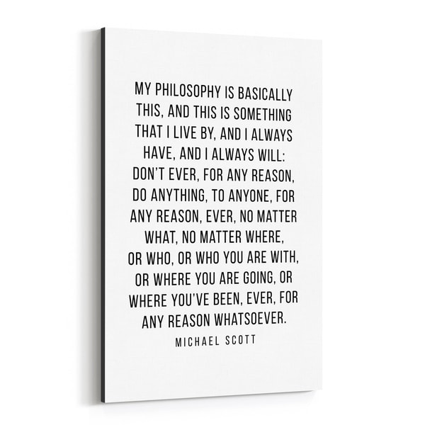 Noir Gallery The Office TV Humor Quote Typography Canvas Wall Art Print