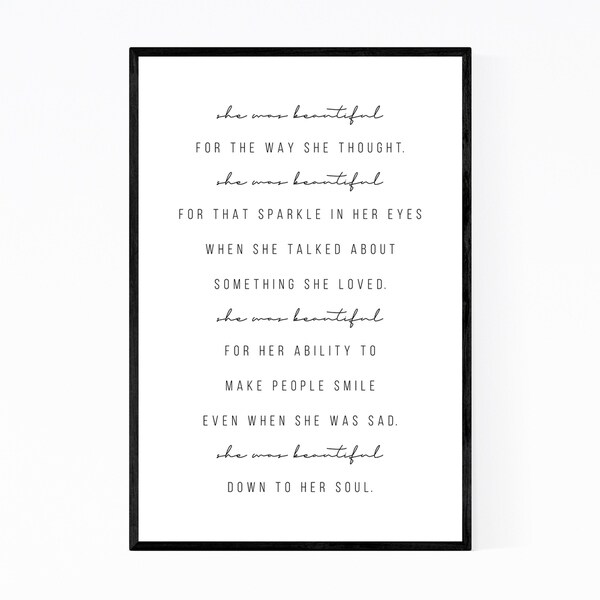 Noir Gallery Feminine Minimal Typography Framed Art Print