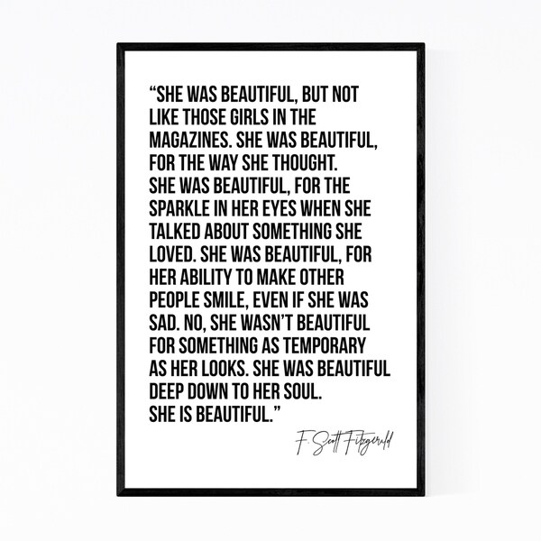 Noir Gallery F. Scott Fitzgerald Feminine Typography Framed Art Print