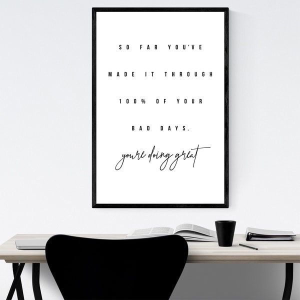 Noir Gallery Motivational Minimal Typography Framed Art Print