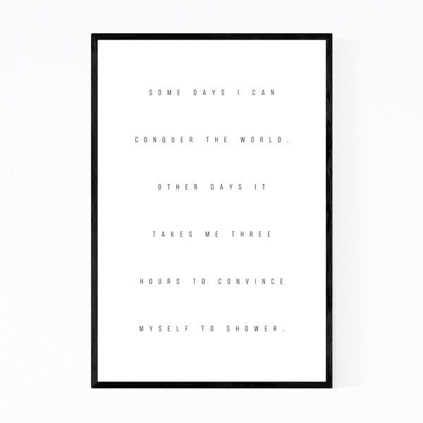 Noir Gallery Humor Minimal Typography Framed Art Print