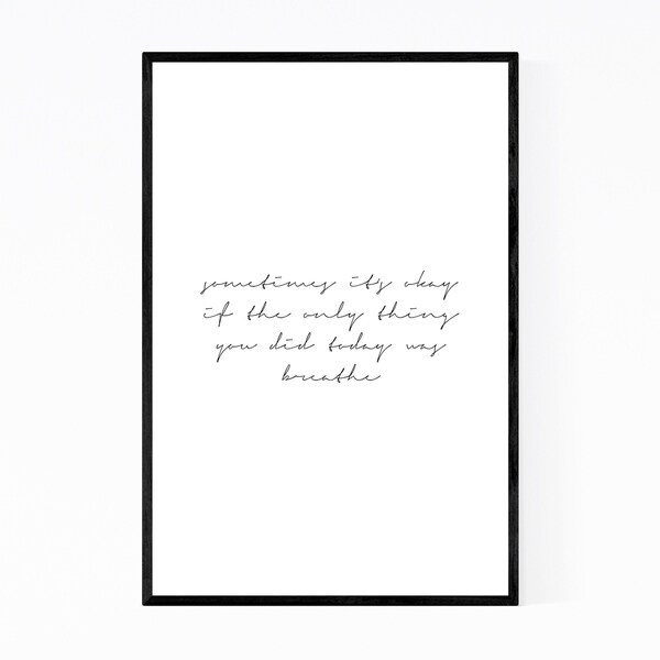 Noir Gallery Motivational Minimal Typography Framed Art Print
