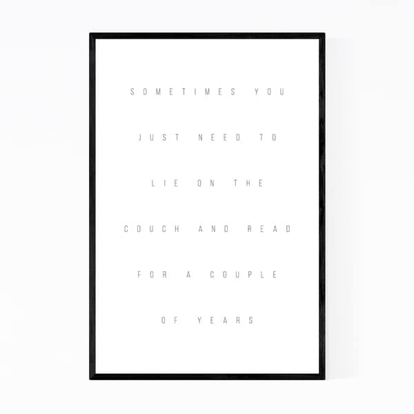 Noir Gallery Self Love Reading Minimal Typography Framed Art Print